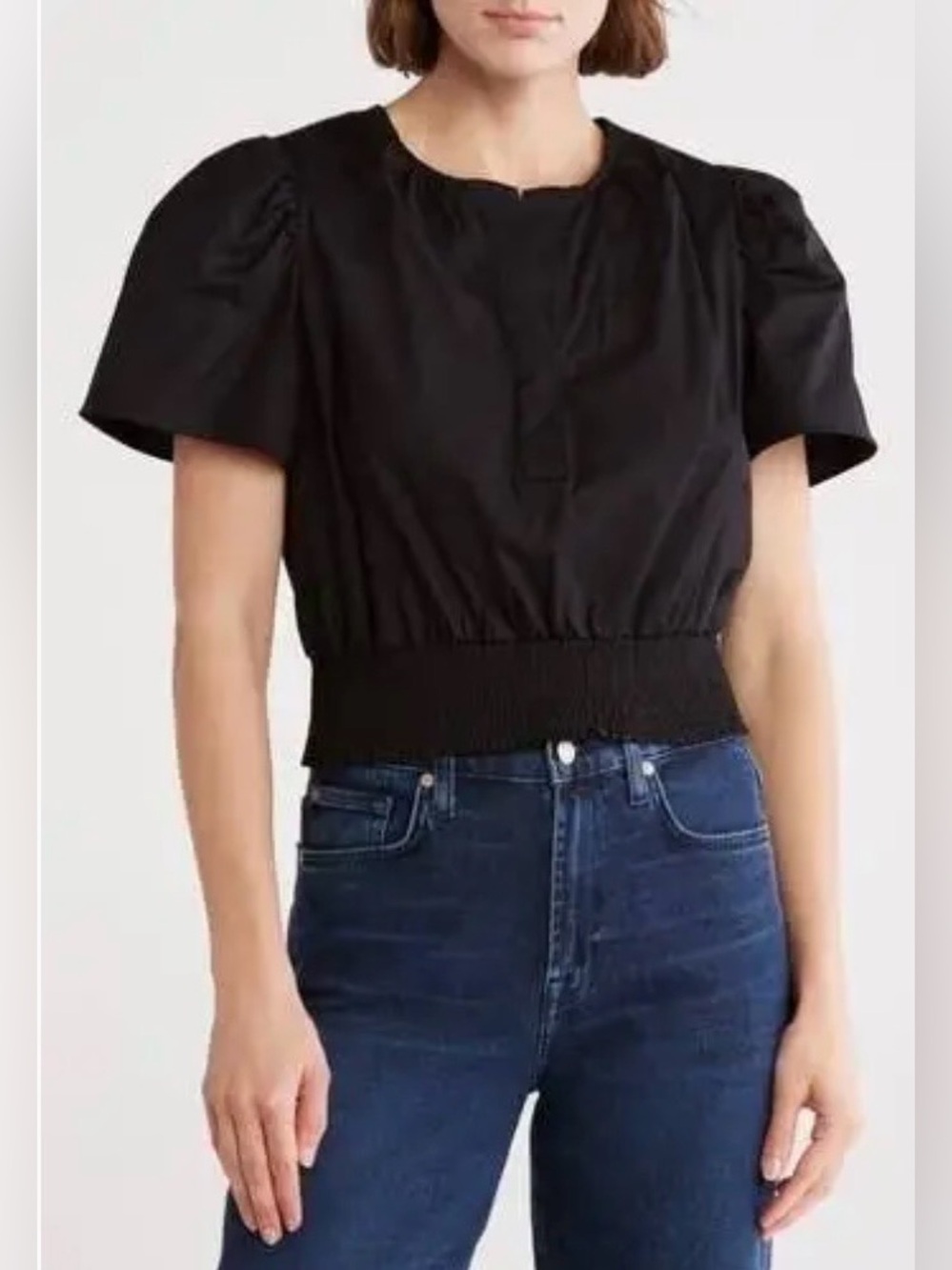 ELIE ELIE TAHARI Poplin Peplum Top